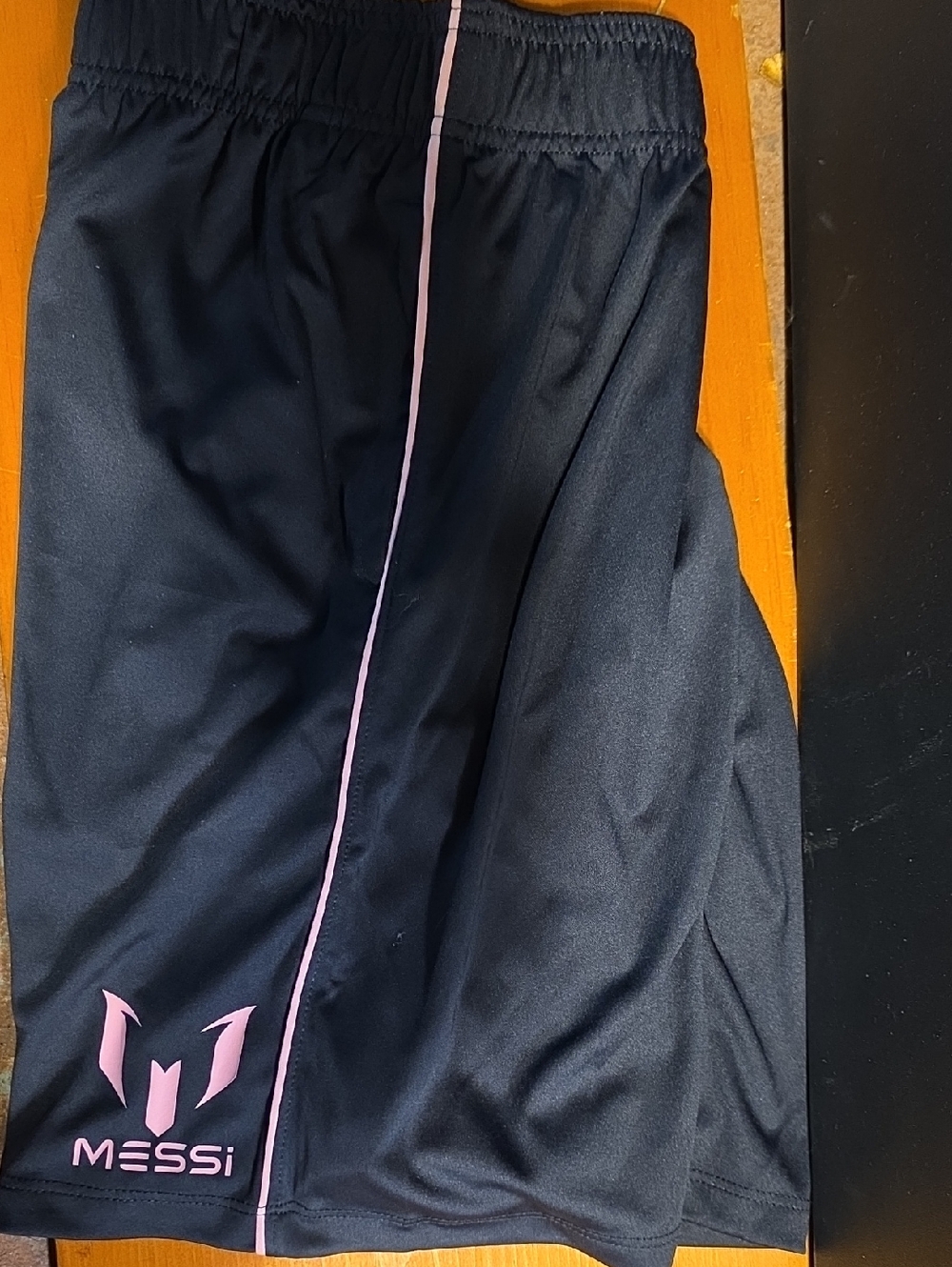 MESSi Kids Black Shorts with Pink Trim